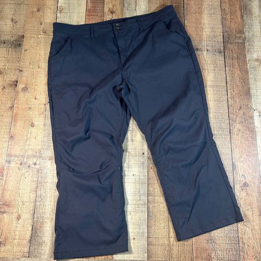 prAna Halle Hiking Pants Womens 20W Charcoal Gray Roll Up Capri Stretch Zion UPF